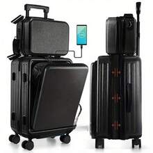 20 Inch Hardside Expandable Carry-On Luggage With Front Pocket And Spinner Wheels For Travel