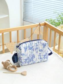 花卉化妆包，带两个婴儿车肩带的旅行化妆包，女士大容量洗漱包，轻便旅行收纳包，旅行必需品度假暑假返校学校用品包，女士旅行包，旅行用品化妆包