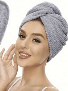 Ultra-Soft Microfiber Hair Towel Wrap - Quick Dry, Super Absorbent For Women & Girls | Gentle On Frizzy/Damaged Hair | Solid Color Bath Accessory | Ideal For Salon, Travel & Daily Use,Mother's Day,Mom,Mother's Day Gift,Flower,Jewelry,Mother's Day Decorations,Mother's Day Party Supplies,Women,Pink,Gift Set - Xám - Xem 6