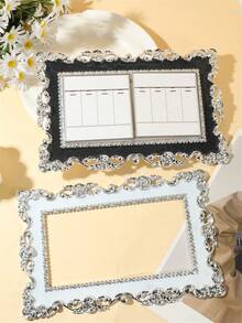 1/2 Stück Europäischer Stil kreative Rose Rand Schalter Aufkleber, Doppel-Öffnungs Silber Weiß/Schwarz Schalter Aufkleber, verwendet für Heim- und Innenraumdekoration, sowie Weihnachts- und Halloween-Dekoration Heim-Dekor Herbst-Dekor Raum-Dekor Weihnachts-Dekorationen Weihnachts-Dekor Weihnachts-Dekorationen Wanddekoration Aufkleber Wandaufkleber