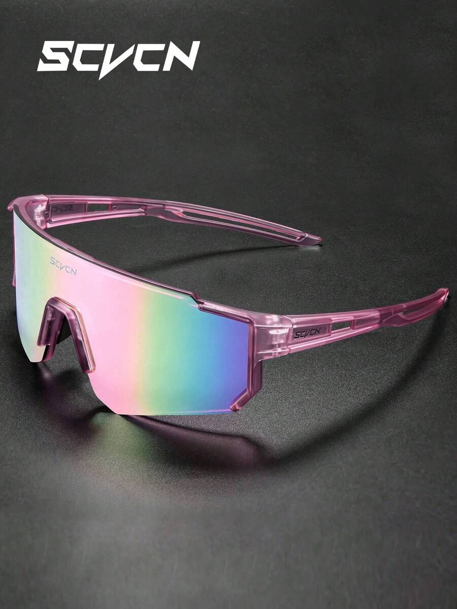 SCVCN New Cycling Glasses, Y2K Fashion Sports Eyeglasses, Bicycle Glasses For Mountain Bike, Road Bike, Outdoor Sports, Cycling, Driving, Fishing, Running, Golf, Beach, Baseball, 1 Piece - Pink - View 1