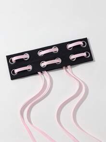 女士 Bandana 1 件朋克风格头带，哥特式柔软弹性空心发箍，百搭，适合女性在海滩、度假、瑜伽、日常休闲场合佩戴时尚发饰经典发带 - 飄帶黑色 - 查看 2