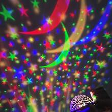1pc Creative Romantic Atmosphere Star & Moon Projection Light, Battery Operated, Portable Power Bank, Suitable For Children's Day, Party, Halloween, Family Gathering Decoration - Star and Moon Projector Lamp - View 3