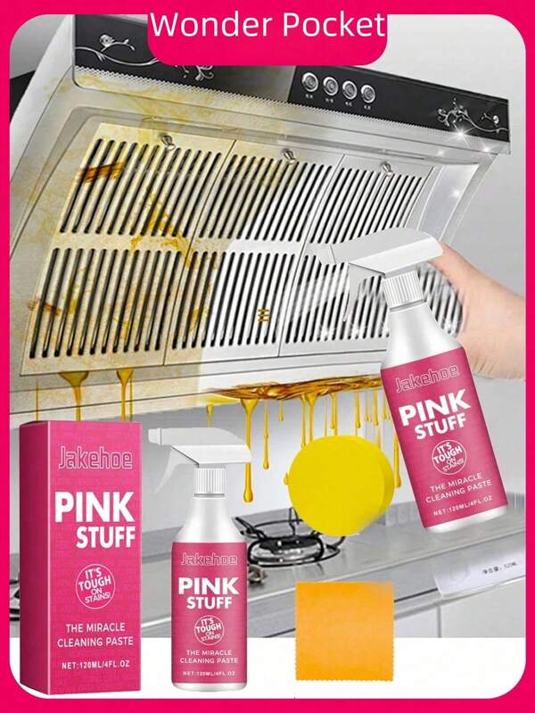 Kitchen Cleaning Set, Powerful Degreasing Cleaner Home Deep Cleaning Multifunctional Tile Range Hood Kitchen Appliances Heavy Oil Oil Deep Clean Kitchen, Bathroom, Home Gentle Cleaning Kitchen Oil Stain Home Kitchen Cooktop Oil Cleaner(New And Old Models Will Be Sent Randomly)