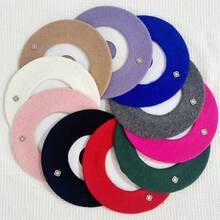 1/2 件法式贝雷帽 - 简约时尚羊毛贝雷帽，适合成人服装派对和化妆舞会 - 男女通用贝雷帽