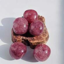 3pcs/5pcs Natural Polished Strawberry Quartz Tumbled Stones, Aromatherapy Stones, For Home Decor, Office Decor, Holiday Gifts, Etc.