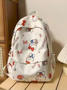 Sanrio Zaino grande capacità Sanrio Hello Kitty My Melody, zaino per bambini a forma di cane dalle orecchie grandi, adatto per la scuola e i viaggi