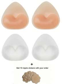 1/2 对可重复使用的硅胶胸垫 - 隐形聚拢垫，适用于泳装和内衣，柔软加厚增强垫，可自然提升胸部，非常适合比基尼、连衣裙和露背装 - 彩色 - 查看 17