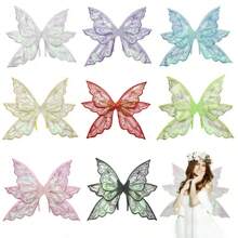 Alas de mariposa metálicas doradas de hada ángel para adultos, sesión de fotos, juegos al aire libre, decoración de fiestas de disfraces, adecuadas para mascaradas, cumpleaños, fiestas de celebración y Halloween