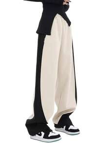 Christmas Women's Joggers Yoga Lounge Pants Workout Running Clothes Outfits Contrast Track Pants,Fall And Winter Baggy Sweatpants For Women - 杏色 - 查看 3