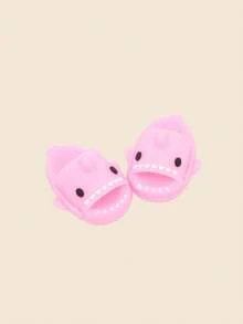 1 双可爱卡通鲨鱼风格 BJD 娃娃家居拖鞋，微型模型（男女通用，不分左右）