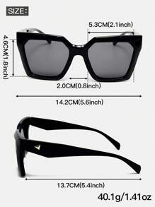 1 Stück Unisex Retro Katzenaugen Quadrat Y2K Kontrastfarbe Straßen Mode Modebrillen, geeignet für den Urlaub