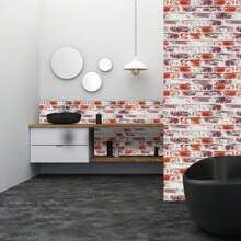 1 卷砖墙壁纸剥离和粘贴壁纸壁纸剥离和粘贴白色灰色接触纸防水墙贴，仿 3D 灰色乙烯基卷自粘可移除墙纸纹理适用于墙壁卧室贴纸 - 多色 - 查看 8