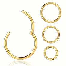1-4 Pcs Stainless Steel Seamless Nose Rings/Piercing Jewelry, 6/8/10/12mm Twisted Unisex Punk Closed Hoop Earrings
