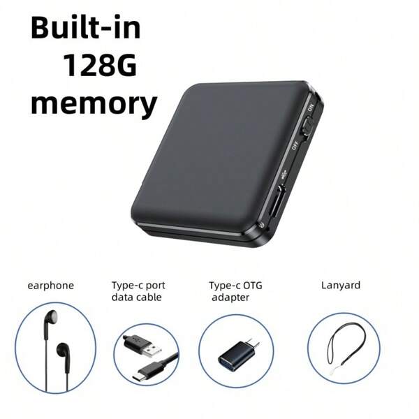 Grabadora de voz magnética cuadrada con reducción de ruido DSP, grabadora compacta portátil, 70 horas de grabación después de carga completa, grabadora de audio USB-C compatible con smartphones OTG y computadoras, práctica para reuniones, entrevistas, aprendizaje y otros escenarios de grabación
