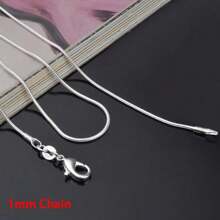 40-75cm 925 Sterling Silver 1MM/2MM/3MM Solid Snake Chain Necklace For Women Men Fashion Jewelry For Pendant DIY