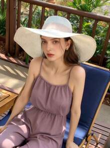 1 Stück Damen Mode Accessoire Schleife Dekor Sommer Strohhut