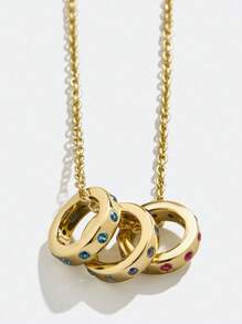 1pc Elegant Birthstone Women Gold Necklace, Fashion Pendant Necklace, 1-4 Pcs Customized Accessories Necklace, High Color Fastness, Low Allergen, Ideal Gift For Girlfriend, Mom, Family, Friend, Daughter For Anniversary, Valentine's Day, Mother's Day, Birthday, Graduation, Daily Wear, Wedding, Party