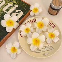 4 Stück Chrysanthemen Blumen Haarspangen Set für Frauen, dekorative Haarclips für Pony und Seitenhaar, Strand Fotoshooting Haaraccessoires