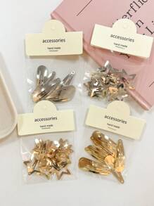 10pcs Women's Fashionable Elegant Hairpin Set, Includes Minimalist Star Side Clip, Teardrop Hair Clip, Bangs Clip, Suitable For Everyday Use, Claw Clips, Hair Claws, Clips For Hair, Hair Slide, Hair Barrettes, School Stuff