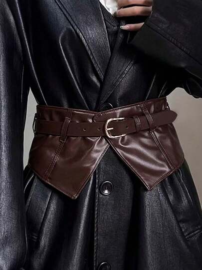 1 Peça Cinto Corset Cintura Vinho Tinto Retrô Feminino, Cincher de Cintura Largo Minimalista Personalizado, Adequado para o Transporte Diário