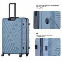 3-Piece Hardshell Expandable Luggage Set With Spinner Wheels And TSA Lock - 20, 24, 28 - Blue
