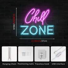 GOZYE Chill Zone LED Neonschild - USB betriebene Wanddekoration für Schlafzimmer, Wohnzimmer und Partys - Haushalt LED-Leuchten ohne Batterie, Betriebsspannung ≤36V