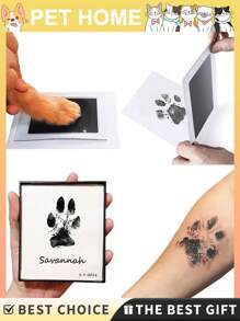 2pcs Pet Paw Print Set 2025 New Non-Contact Ink Pad, Easy Pet Paw Print Pad To Commemorate Pet Growth, Pet Footprint Ink-Free Pad To Preserve Cat/Dog Paw Print Pet Keepsake.Pet Toy Storage Box, Toys And Sundries Storage Basket