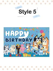 Bluey Bluey Birthday Background Cloth Decoration, Party Photography Cloth, Banner Poster, Photography Props, Perfect Party Birthday Decoration Background Cloth, Banner Photography Background, Birthday Party Decoration Photos, Booth Banner Props