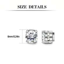 6pcs/Set Stainless Steel Magnetic Earrings, 6mm Magnetic Stud Earrings For Men And Women, Magnetic Non-Piercing Clip-On Earrings