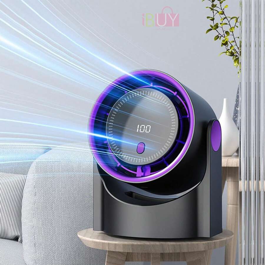 Ventilador de mesa, ventilador turbo, ventilador portátil sin aspas, ventilador personal de escritorio, ventilador portátil, ventilador doméstico multifuncional, ventilador de enfriamiento rápido, ventilador de mesa recargable por USB, ventilador pequeño, ventilador de mano, ventilador de motor recargable, ventilador de mesa de pared con pantalla, gran angular de 180°, 100 velocidades, súper silencioso, herramienta de enfriamiento, artículo de viaje, artículo de verano, artículo decorativo, adecuado para el hogar, la empresa, la escuela, viajes (gris, beige) - Negro - Ver 1