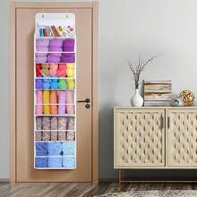 Hanging Yarn Storage Organizer With 6 Zipper Closure Compartments, Large Capacity Knitting Organizer Storage, Over The Door Hanging Yarn Holder For Knitting Needles, Crochet Hooks(Clear White) - Burgundy - View 9