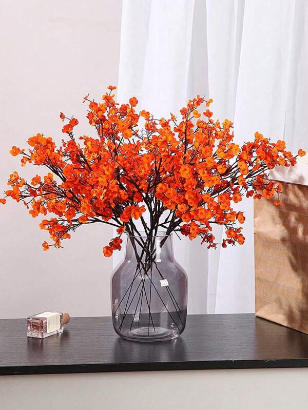 1/3/6PCS Artificial Flower Bouquet Babysbreath Wedding Decoration, Fake Plants Room Decor Fall Decor Fake Flowers Garden Autumn Decor Centerpieces Home Vase Decoration, Dining Room, Bedroom, Bathroom Decoration, Valentine's Day, New Year Decoration, Outdoor Garden Flower Arrangement, Shooting Props, Windowsill Flower Arrangement