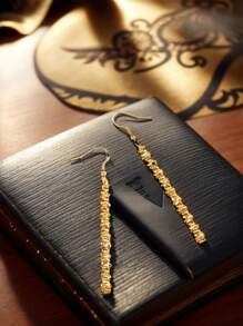 1 Pair Women's Minimalist Metal Bar Drop Earrings, Everyday Wear