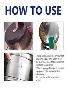 JAYSUING 厨具清洁剂，不锈钢清洁膏，去除锅碗瓢盆上的污渍，多用途清洁抛光剂，家用清洁膏，去除锈迹，清洁抛光不锈钢，神奇不锈钢厨房清洁剂（新旧型号随机发货） - 綠色 - 查看 3