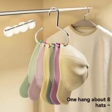 1 New Hat Rack, A Single Rack Can Hang 8 Top Hats, Dormitory Wardrobe Built-In Baseball Cap Sling Multifunctional Seamless Hookless Display Rack