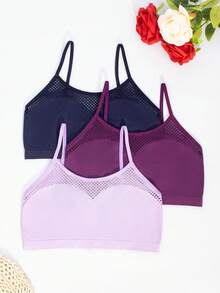 5pcs/Pack Women Sexy Mesh Breathable Supportive Bras, Multicolor - 彩色 - 查看 8
