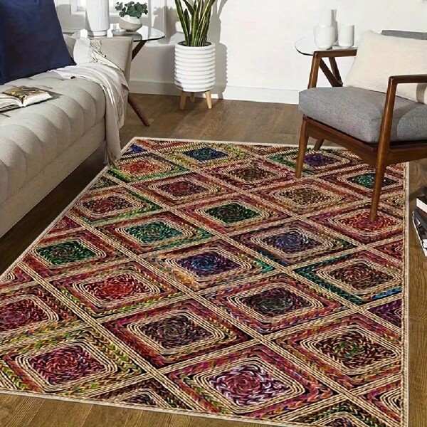Großer Teppich, 2025 neuer moderner minimalistischer Stil, personalisierte bunte Muster, geeignet für verschiedene Wohndekor-Kombinationen. Hergestellt aus hochdichtem Material mit rutschfesten Partikeln auf der Unterseite, um die Reibung zu erhöhen. Mit einer technischen Kristallvelvet-Oberfläche, die farbbeständig, weich und bequem ist.