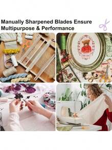 1 PIEZA Tijeras de artesanía - Con cubierta protectora, tijeras para papel hecho a mano, ideales para bordado y corte de papel fino, adecuadas para manualidades, DIY y uso diario - Perfectas para la escuela, la oficina y los viajes