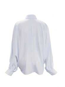 British Style Woven Long Sleeve Blouse, Elegant Top White Spring - White - View 7