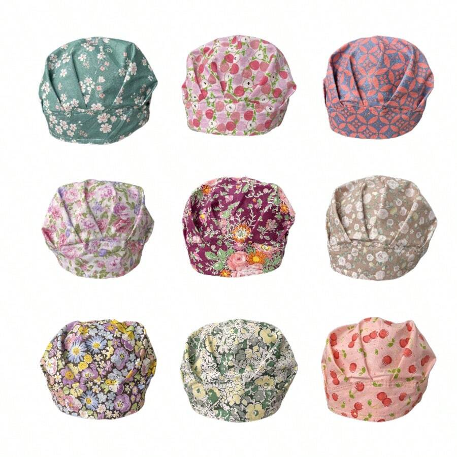 花卉印花休闲涤纶棒球帽，无印花帽子，适合生日派对，四季皆宜 - I - 查看 1