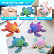 1/2 Pcs 3D Printed Sea Turtle Model Set - Tortoise Statue With Joint Mobility, Home Office Decor, Stress Relief, Executive Desk Animals, Festival Gifts
