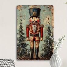 1pc, Vintage Nutcracker Decorative Tin Sign, Aluminum Wall Hanging Plaque, Multipurpose Farmhouse Decor, Weather-Resistant, Pre-Drilled, 8x12 Inch, With No Electricity Needed For Kitchen, Bar, Cafe - 8x12 inch - Xem 1