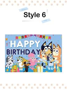 Bluey Bluey Birthday Background Cloth Decoration, Party Photography Cloth, Banner Poster, Photography Props, Perfect Party Birthday Decoration Background Cloth, Banner Photography Background, Birthday Party Decoration Photos, Booth Banner Props