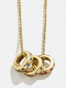 1pc Elegant Birthstone Women Gold Necklace, Fashion Pendant Necklace, 1-4 Pcs Customized Accessories Necklace, High Color Fastness, Low Allergen, Ideal Gift For Girlfriend, Mom, Family, Friend, Daughter For Anniversary, Valentine's Day, Mother's Day, Birthday, Graduation, Daily Wear, Wedding, Party