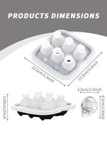 1 件/2 件骷髅形冰块模具，硅胶冰格，用于制作冰爽骷髅冰球的冷冻模具，非常适合饮料、咖啡、苏打水、厨房、万圣节派对、家居装饰