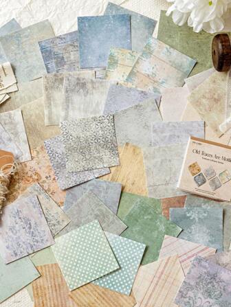 1 paquet de 50 feuilles d'autocollants décoratifs texturés avec motif de fleurs vintage pour le scrapbooking DIY, le journal intime, les fournitures scolaires, la rentrée scolaire