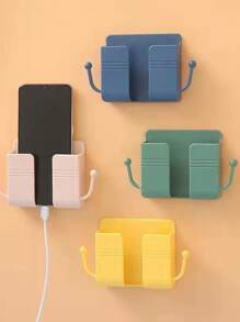 1pc Remote Control Holder, Wall Mount Phone Holder And Organizer ,Self-Adhesive Storage Box For Bedroom,Plastic Charging Stand And Remote Bracket Holder, Wall Mounted Storage Box For Air Conditioner Remote,Silicone Wall-Mounted Remote Control Holder Storage Organizer, No-Drill, Odorless, Durable TV And AC Remote Controller Rack