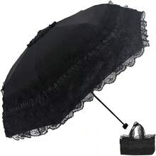 Vintage Lace Parasol Gothic Lolita Umbrella UV Sun Protection Witch Cosplay Photoshoot Props Party Decoration
