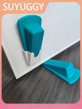 1 件，橡胶门吸，自粘式墙面保护器，强吸力，隐藏式静音防撞地板支架，橡胶材质，家装，门挡，安全配件，防风门挡，免打孔创意硅胶门挡家用门楔形夹门卡